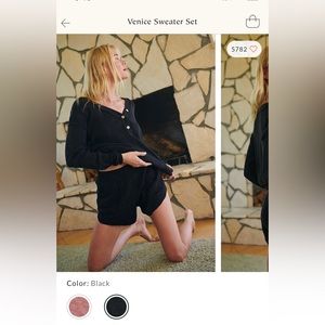 Free People: Venice Sweater Set. Size: Small. Color: Black.